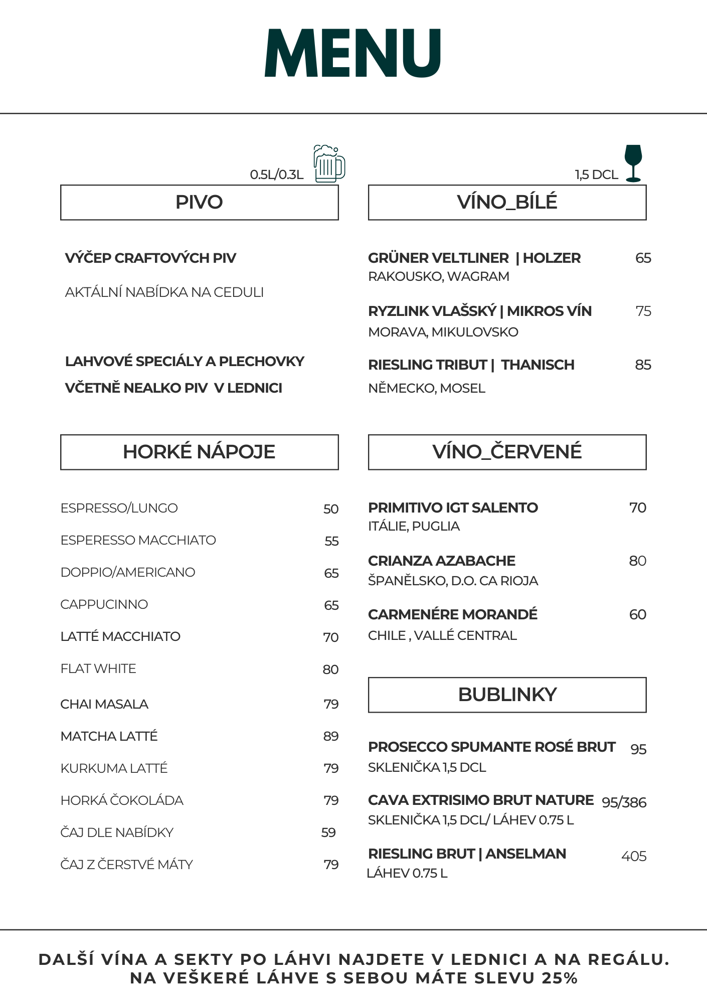Menu – strana 1