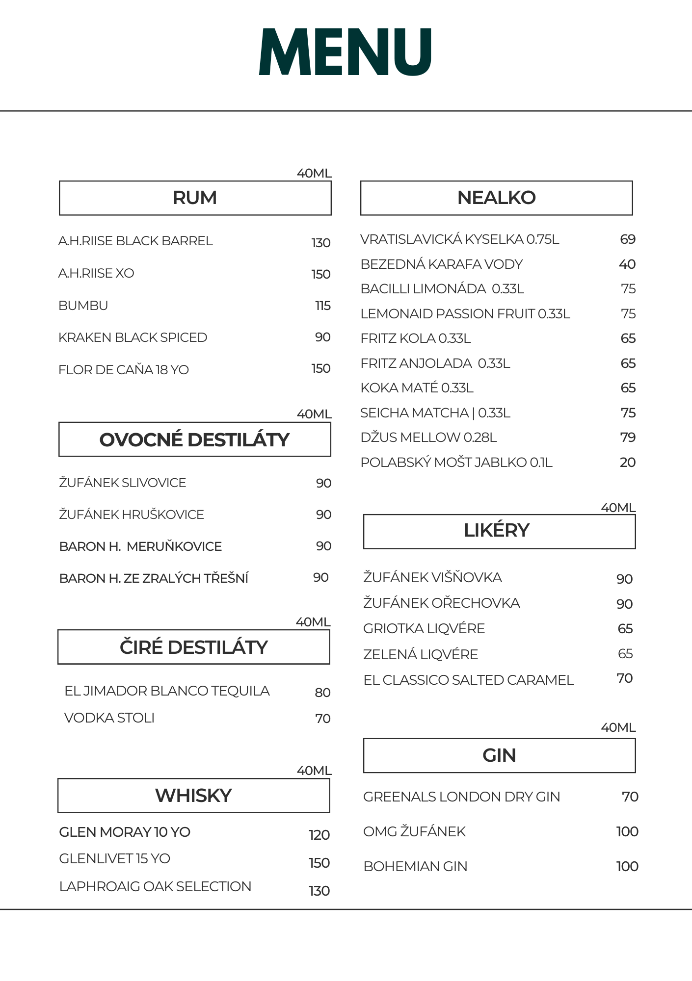 Menu – strana 2